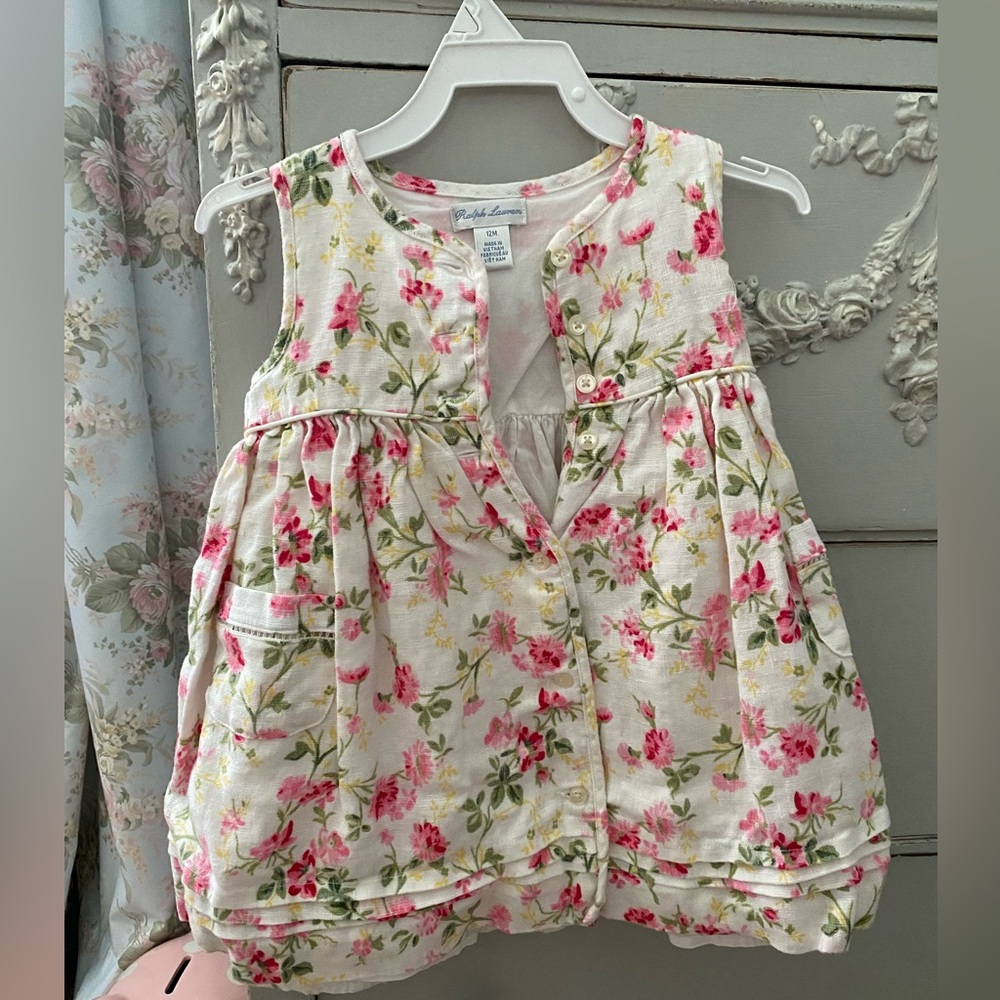 Ralph Lauren Baby Floral Linen Dress 12m